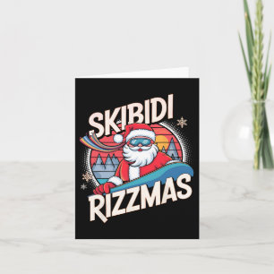Carte Skibidi Rizzmas Funny Père Noël Snowboard Noël Chr