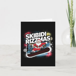 Carte Skibidi Rizzmas Snowboard Père Noël Funny Noël Chr