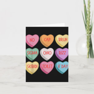 Carte Skibidi Valentines Jour Rizz Coeur de bonbons Supe