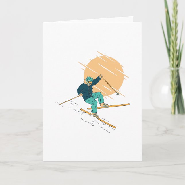 Carte Skier tombant (Devant)