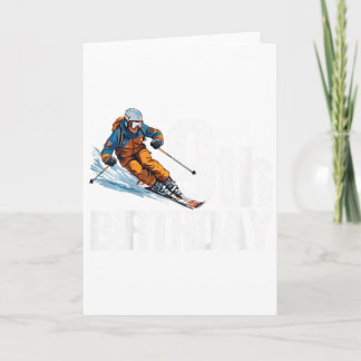 Carte Skieur 9e anniversaire Ski garçon fille 9e anniver