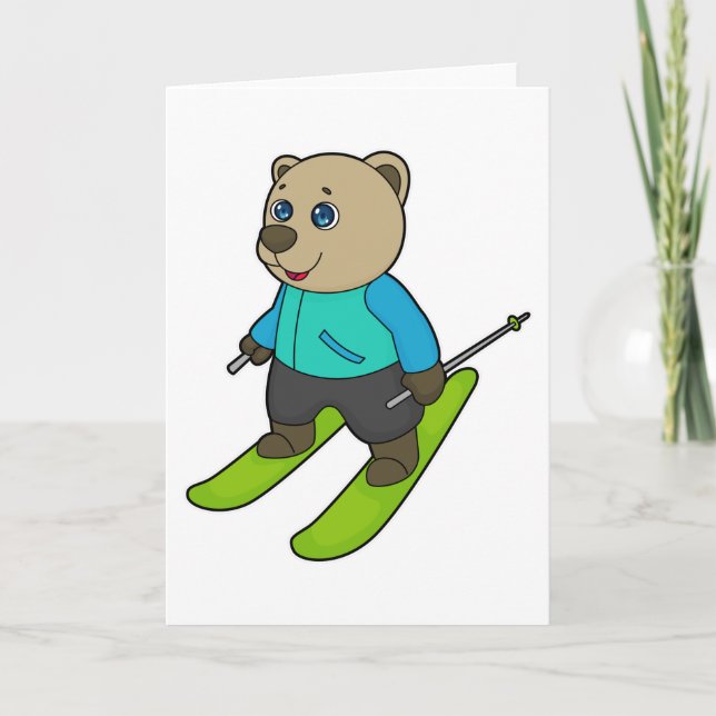 Carte Skieur à l'Ours Ski (Devant)