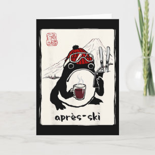 Carte Skieur après-ski Japonais Hommes Femmes Enfants Dr