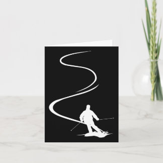 Carte Skieur Avec Des Traces En Poudre Profonde Neige Fr