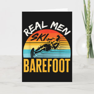 Carte Skieur nautique pieds nus drôle vrai homme ski bar