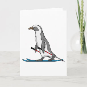 Carte Skieur Pingouin Ski