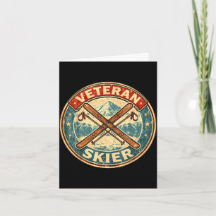 Carte Skieur vétéran skis vintage vieil homme ski grand-