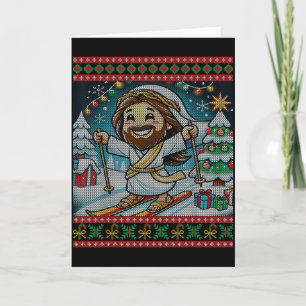 Carte Skiing Jésus Joyeux Anniversaire Foi Chrétienne No
