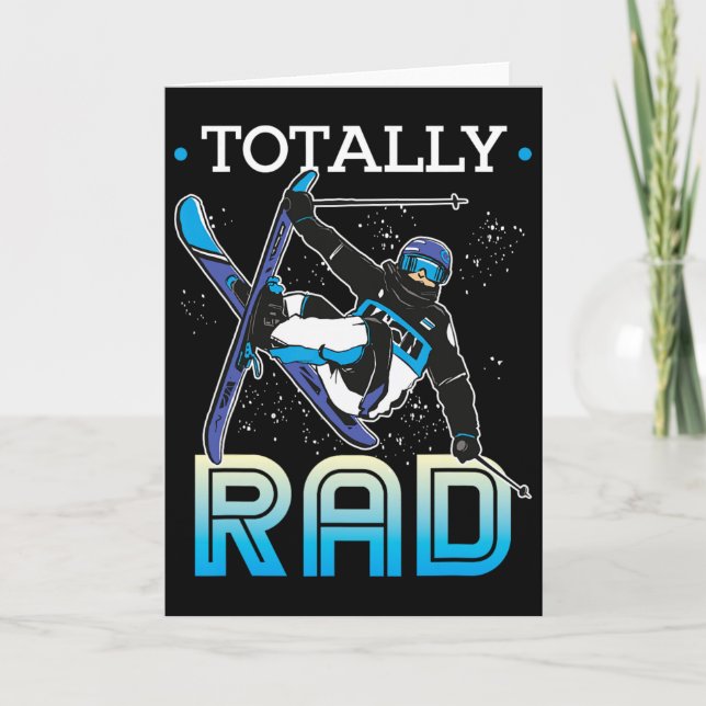 Carte Skiing Outfit Nordic Skier Ski Totally Rad  (Devant)