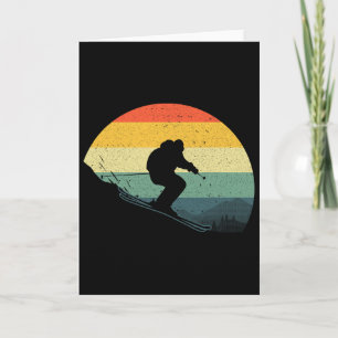 Carte Skis Cool Pour Hommes Femmes Rétro Ski Neige Skieu