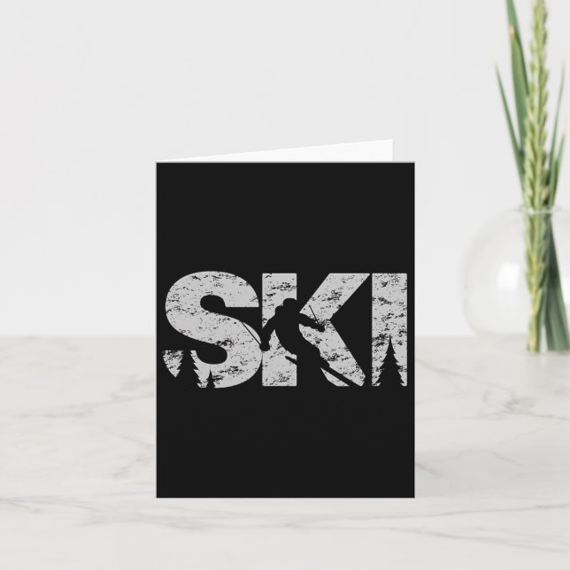 Carte Skis Skier Gift Women Men (Devant)