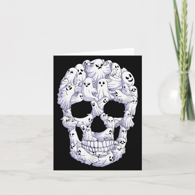 Carte Skull Boo Ghost Funny Boo Ghosts Halloween Costume (Devant)