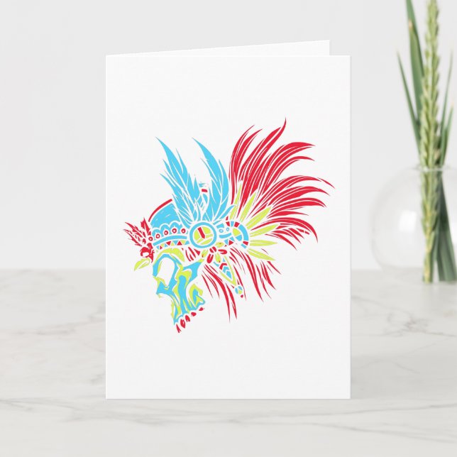 Carte Skull Feather PopArt (Devant)