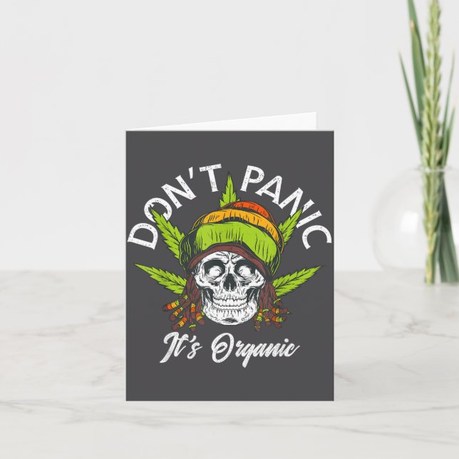 Carte Skull Jamaica Rasta Funny Don´t Panic It´s Organic (Devant)