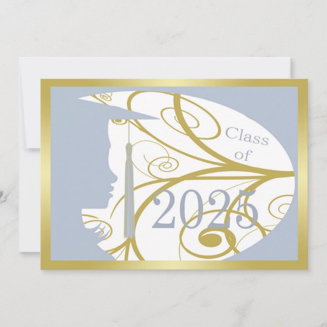 Carte Sky Blue et Gold Silhouette 2025 (Devant)