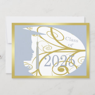 Carte Sky Blue et Gold Silhouette 2025