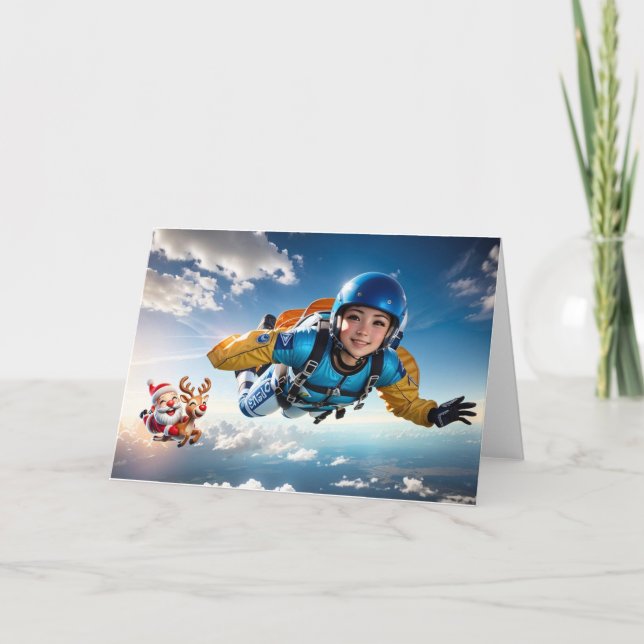 Carte Sky diving with Santa. (Devant)