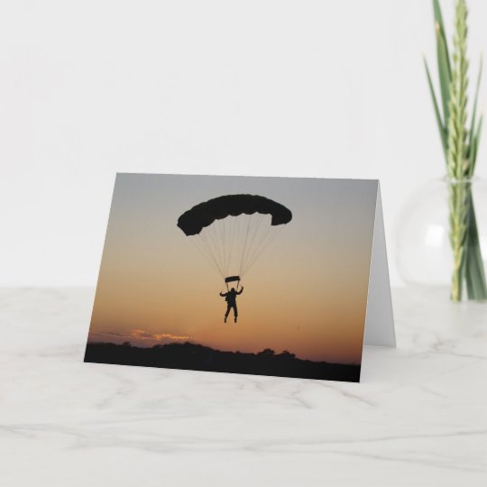Carte Skydiver Parachute At Sunset Sky Diver Zazzle Fr