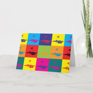 Carte Skydiving Pop Art