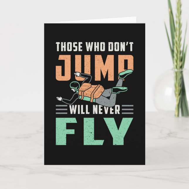 Carte Skydiving Skydive Skydiver Jump Retro Funny Gift (Devant)