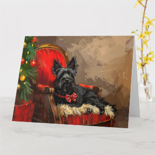 Carte Skye Terrier Chien Noël Festif