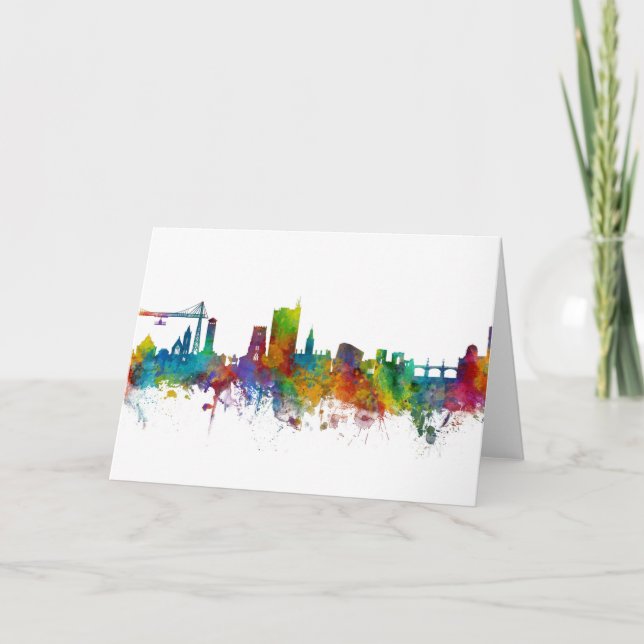 Carte Skyline Newport Wales (Devant)
