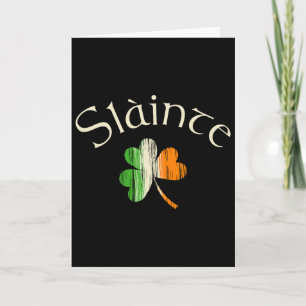 Carte Slainte Trèfle Irlandais Drapeau de l'Irlande Fête