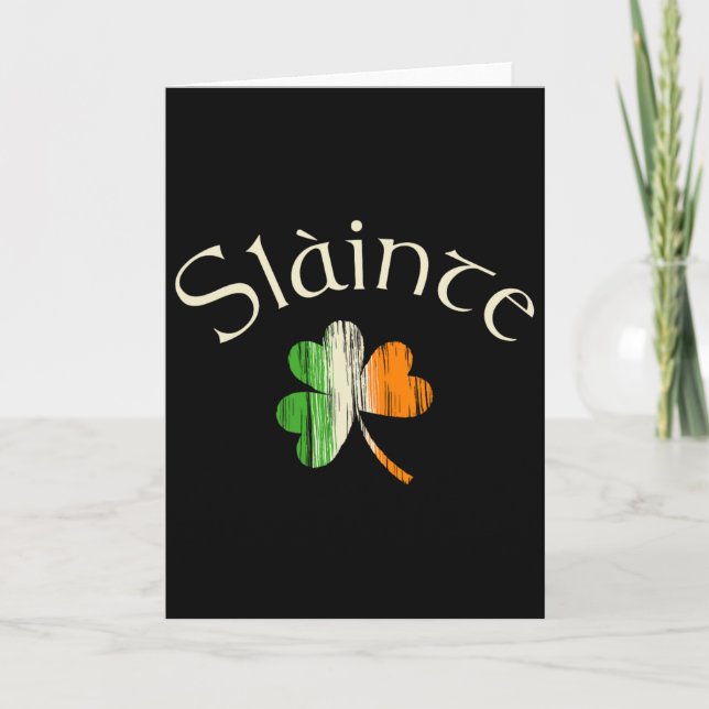 Carte Slainte Trèfle Irlandais Drapeau de l'Irlande Fête (Devant)
