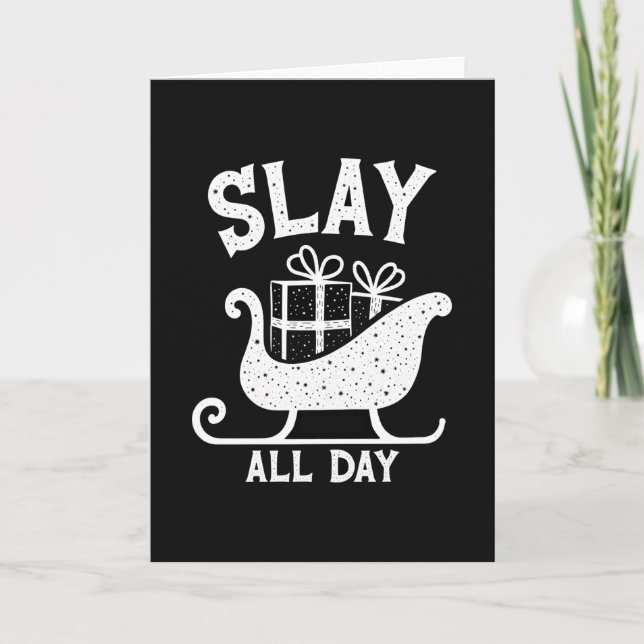 Carte Slay All Day Funny Trendy Christmas Card (Devant)