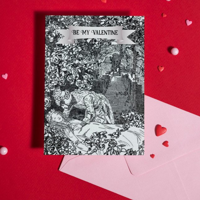 Carte Sleeping Beauty Fairy Tale Art Saint Valentin (Créateur téléchargé)
