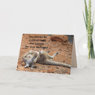 Carte Sleeping Kangaroo Birthday Card