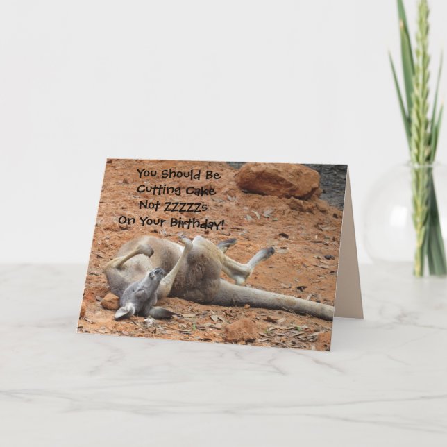 Carte Sleeping Kangaroo Birthday Card (Devant)