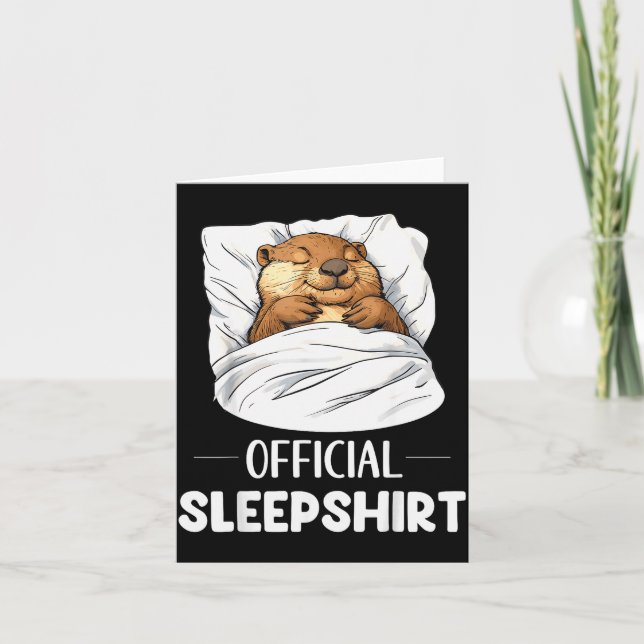 Carte Sleepshirt Cute Sleeng Beaver Animal Lover Pajama  (Devant)