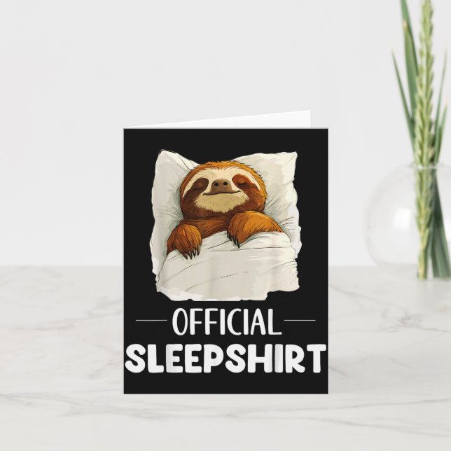 Carte Sleepshirt Cute Sleeng Sloth Animal Lovers Pajama  (Devant)