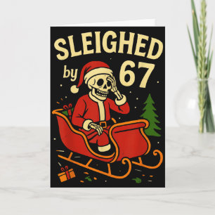 Carte Sleighed par 67 drôle de squelette Santa 6 7 tenda