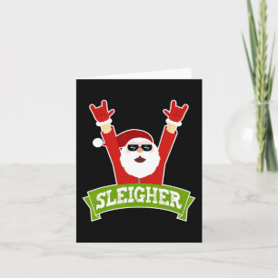 Carte SLEIGHER - Amusante musique heavy metal Santa - No