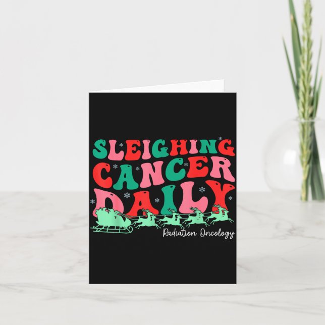 Carte Sleighing Cancer Daily Radiation Oncology Noël (Devant)
