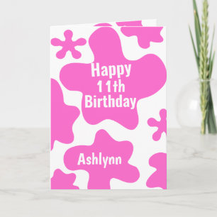Carte Slime rose 11e anniversaire