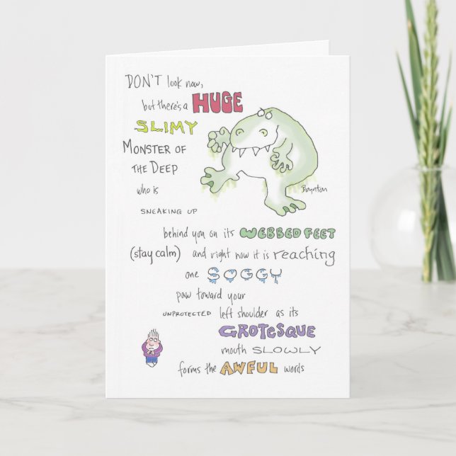 Carte SLIMY MONSTER anniversaire Boynton (Devant)