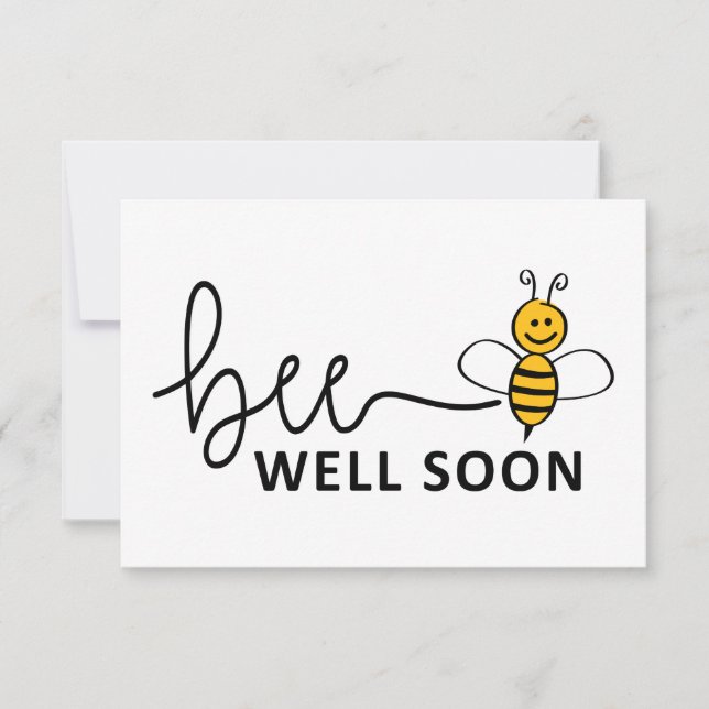Carte Slogan Bee well. Bonne chance! (Devant)