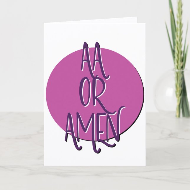 Carte Slogan de récupération AA ou Amen pour l'anniversa (Devant)