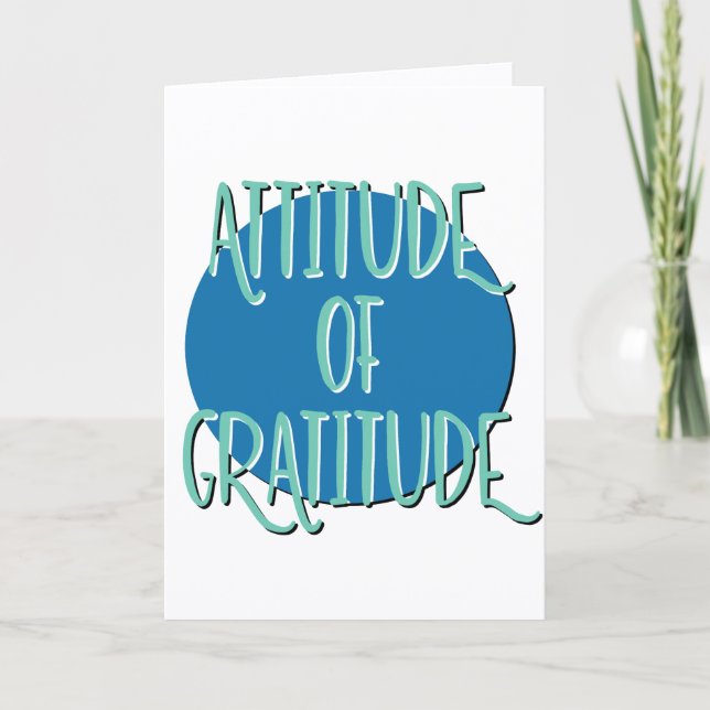 Carte Slogan de récupération de l'attitude de gratitude  (Devant)