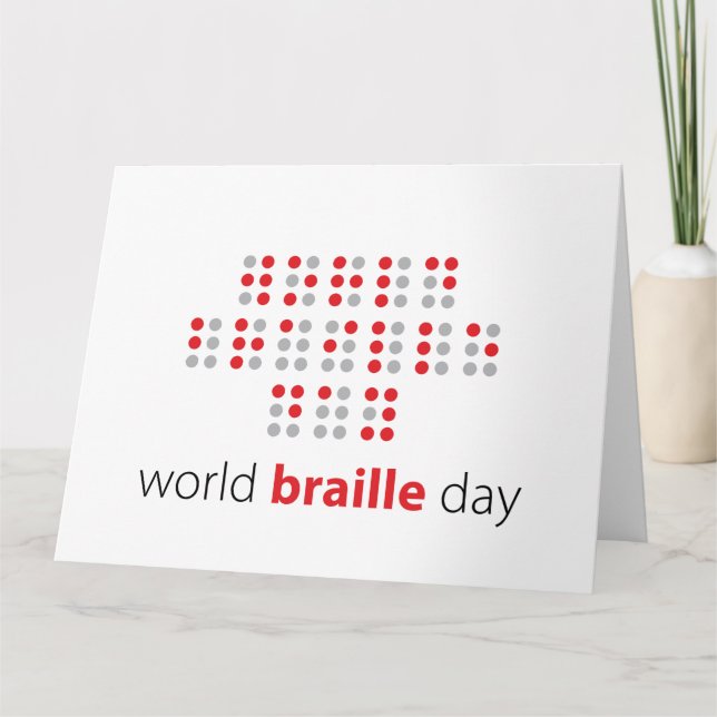 Carte Slogan World Braille day. Journée mondiale du brai (Devant)