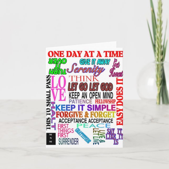 CARTE SLOGANS EN 12 ÉTAPES EN COULEUR (Devant)