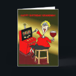 CARTE SLOT MACHINE HAPPY BIRTHDAY GRANDMA<br><div class="desc">JEANNETTE GOFF'S ZAZZLE STORE,  NETTA'S ART,  NETTA 1969,  HOT MAMA COLLECTION</div>