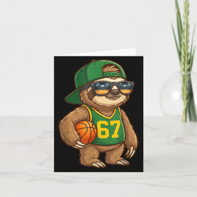 Carte Sloth Basketball 67 Gen Alpha Slang Srts Men Boys  (Devant)