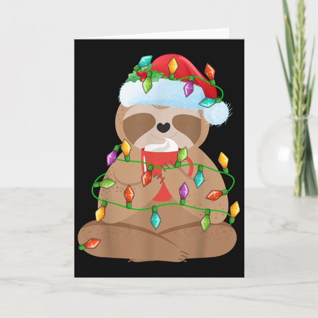 Carte Sloth Christmas Shirt For Boys Girls Kids Lights S (Devant)