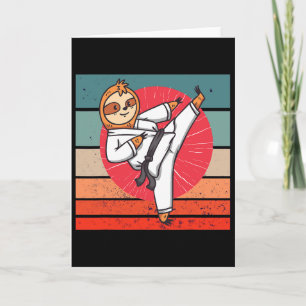 Carte Sloth Karate Black Belt Sloth Lover Japonais Sport