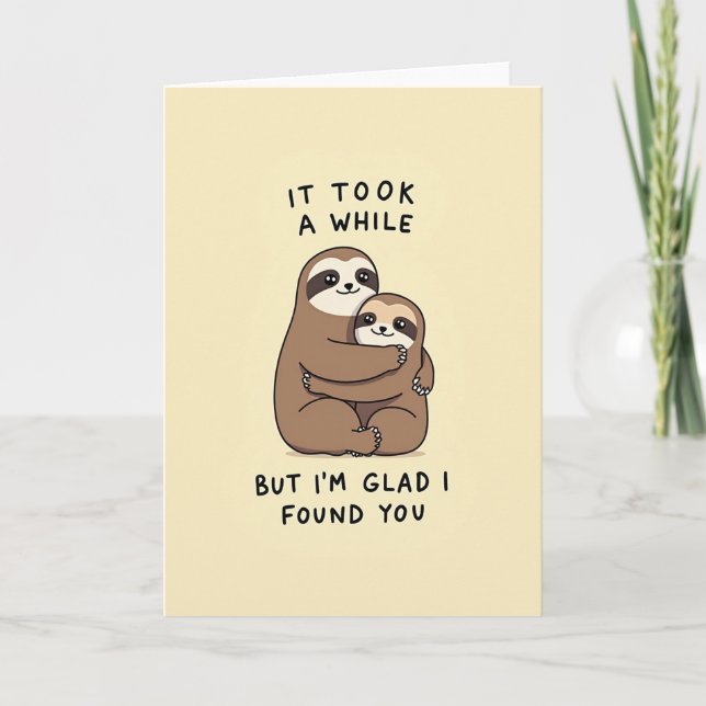 Carte Sloth Love Hug Found You (Devant)