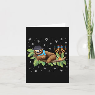 Carte Sloth Menorah Hanoukka Chanukah Animal Sloths Jewi
